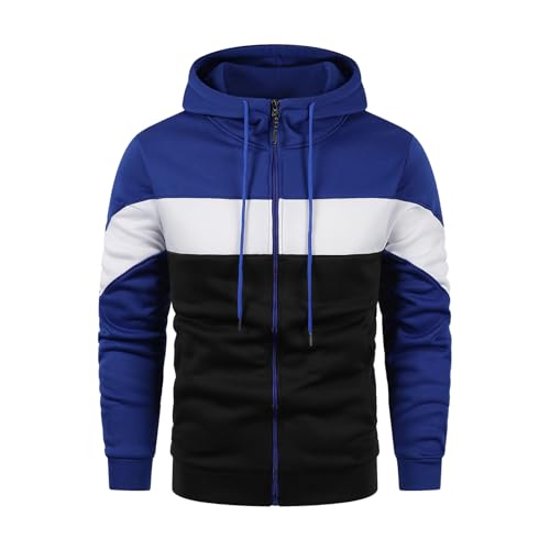 SOOUICKER Sweatjacke Herren Gefüttert Zip Hoodie Herren Oversize Kapuzenjacke Herren Vintage Sweatjacke Herren Dicker Stoff Trainingsjacke Herren mit Kapuze Übergangsjacke Herren Sportlich von SOOUICKER