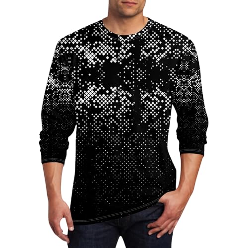 SOOUICKER Sweatshirt Herren Bunt Ohne Kapuze Langarmshirt Herren mit Aufdruck Pullover Herren Sommer Dünn Fitness Shirt Herren Gym Langarmshirt Herren Print Regular Fit Tshirt Herren Langarm von SOOUICKER