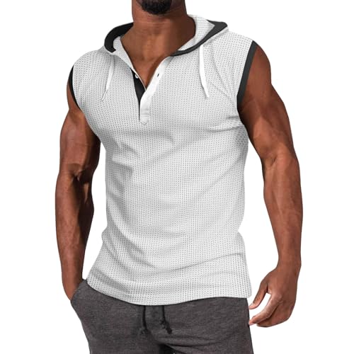 SOOUICKER Tank Top Herren mit Kapuze Achselshirts Herren Sport Muskelshirts Herren Gym Tank Top Herren Hoodie Tshirt Herren Ärmellos Tank Top Herren Bodybuilding Fitness Tank Top Herren Gym von SOOUICKER