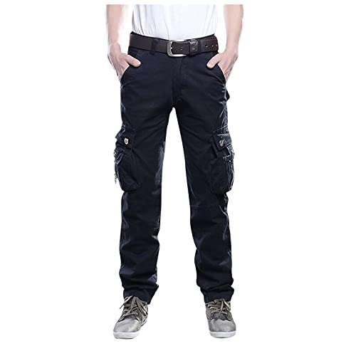SOOUICKER Trainingshose Herren Outdoor Wandern Arbeitshose Weites Bein Wanderhose Herren Cargo Freizeithose Herren mit Seitentaschen Jogginghose Herren Vintage Viele Taschen von SOOUICKER