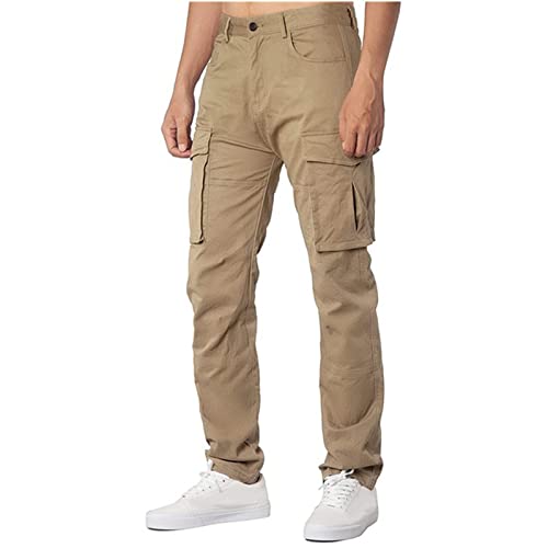 SOOUICKER Trainingshose Herren Regular Fit Viele Taschen Cargo Cargohose Herren Baumwolle Freizeithose Herren mit Seitentaschen Wanderhose Herren Cargo Slim Fit Straight von SOOUICKER