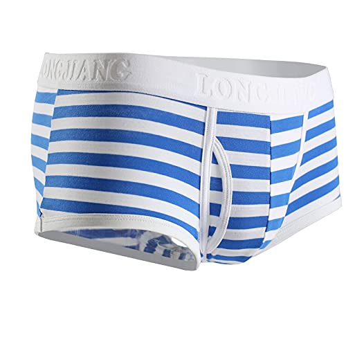 SOOUICKER Unterwäsche Herren Gestreift Boxershorts Herren mit Eingriff Boxershorts Herren Baumwolle Unterhosen Männer Bunt Herren Unterhosen Retro Boxershorts Herren Kurzes Bein von SOOUICKER