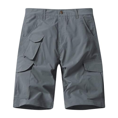 SOOUICKER Wanderhose Herren Kurz Leicht Kurze Hosen Herren Cargo Outdoor Taktische Cargo Shorts Sommer Kurze Arbeitshose Viele Taschen Bermuda Shorts Schnelltrocknend von SOOUICKER