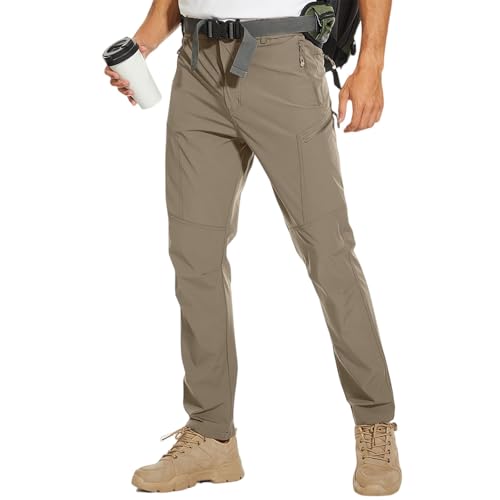 SOOUICKER Wanderhose Herren Sommer Leicht Cargohose Herren Stretch Wasserdicht Taktische Outdoor Hosen Regular Fit Viele Taschen Trekkinghose Lang Cargo Atmungsaktiv von SOOUICKER
