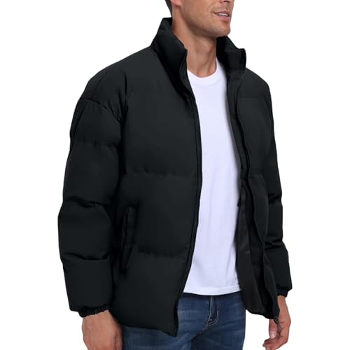 SOOUICKER Warme Winterjacke Herren Steppjacke Winter Puffer Jacke Outdoor Übergangsjacke Modern Daunen Daunenjacke Ohne Kapuze Wanderjacke Stepp Windjacke Warm Sportlich Wasserdicht von SOOUICKER