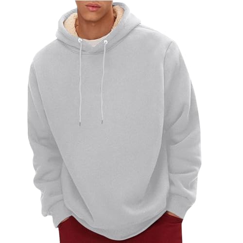 SOOUICKER Winter Hoodie Herren Gefüttert Thermo Pullover mit Kapuze Fleece Kapuzenpullover Sherpa Hoodie Herren Sweatshirt Warm Teddyfutter Gefütterter Hoodie von SOOUICKER