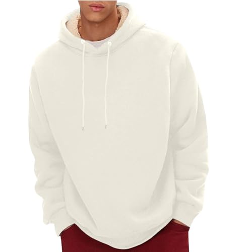 SOOUICKER Winter Hoodie Herren Gefüttert Thermo Pullover mit Kapuze Fleece Kapuzenpullover Sherpa Hoodie Herren Sweatshirt Warm Teddyfutter Gefütterter Hoodie von SOOUICKER