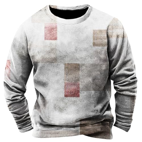 SOOUICKER Winterpullover Herren Bunt Sweatshirt Herren Ohne Kapuze Pullover mit Aufdruck Rundhals Winterpullover Herren Print Regular Fit Sweatshirt Herren 3D Druck Sweatshirt Herren Vintage Sport von SOOUICKER