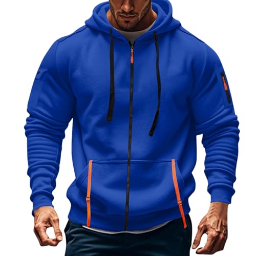 SOOUICKER Zip Hoodie Herren Oversized Sweatjacke mit Kapuze Dicker Stoff Kapuzenjacke Sport Übergangsjacke Sportlich Modern Kapuzenpullover mit Taschen Gym Trainingsjacke Joggen von SOOUICKER