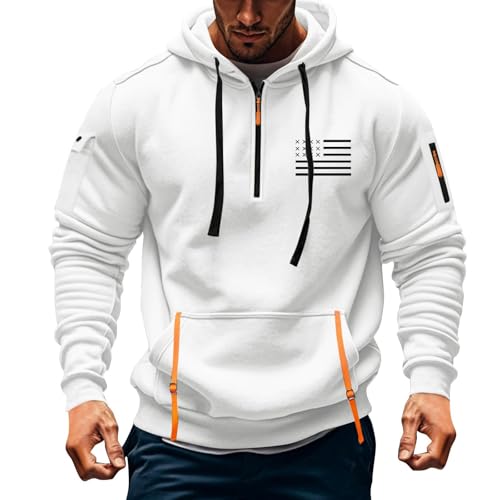 SOOUICKER Zip Hoodie Herren mit Print Kapuzenpullover Herren mit Reißverschluss Oversize Pullover Herren mit Kapuze Winter Sweatshirt Herren mit Aufdruck Oversized Hoodie Herren Gym von SOOUICKER