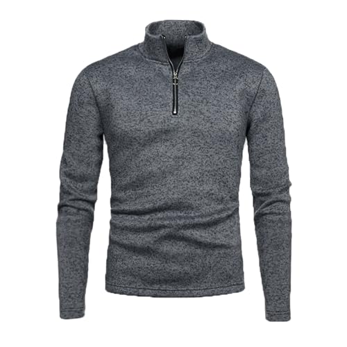 SOOUICKER Zip Pullover Herren Ohne Kapuze Sweatshirt Herren mit Kragen Reissverschluss Pullover Herren Stehkragen Sweatshirt Herren Arbeit Half Zip Pullover Herren Elegant von SOOUICKER