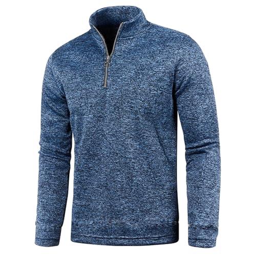 SOOUICKER Zip Pullover Herren Ohne Kapuze Sweatshirt Herren mit Kragen Reissverschluss Pullover Herren Stehkragen Sweatshirt Herren Arbeit Half Zip Pullover Herren Elegant von SOOUICKER