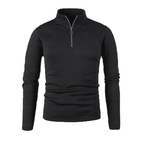 SOOUICKER Zip Pullover Herren Ohne Kapuze Sweatshirt Herren mit Kragen Reissverschluss Pullover Herren Stehkragen Sweatshirt Herren Arbeit Half Zip Pullover Herren Elegant von SOOUICKER