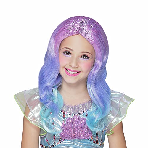 Kinder Prinzessin Perücken für Mädchen Königin, Lila ombre Blaue Perücken für Halloween Party Weihnachten Cosplay von SOOXU