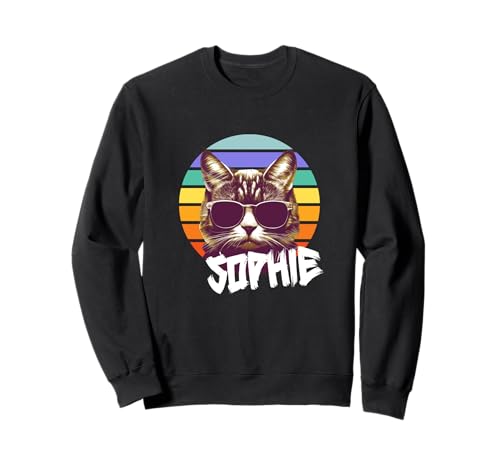 SOPHIE - Schöner Mädchen Name mit lustiger Katze Sweatshirt von SOPHIE Tochter Enkel Geburtstag Geschenkideen