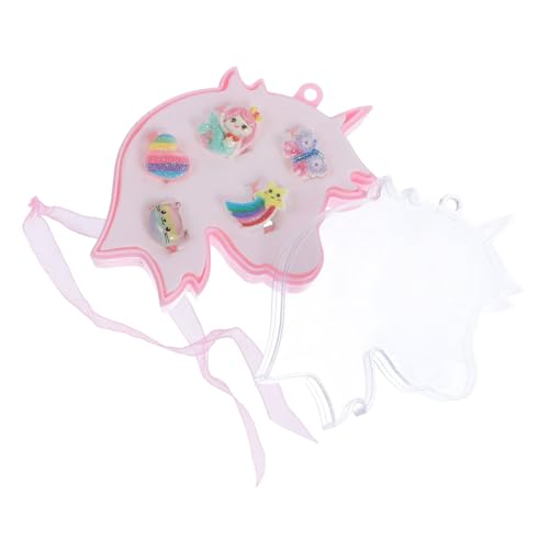 SOPOTUTU 1 Schachtel Verstellbare Finger Ringe aus Kunststoff Bunte Einhorn und Meerjungfrau Motive Süßer Schmuck für Mädchen Geschenk Geburtstag Party Mitgebsel von SOPOTUTU