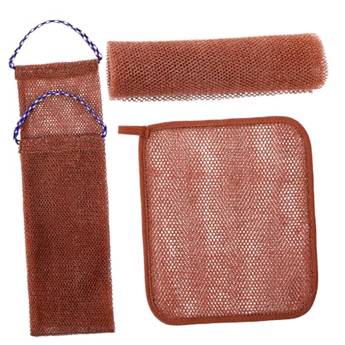 SOPOTUTU 1 Set Badetuch St Gesichtspeeling Reinigung Duschschrubber Weicher Sanfter Körperluffa Langer Rückenwaschluffa Rückenpeeling Luffatuch Gesichtsreinigung Badekörperschwamm Braunes von SOPOTUTU