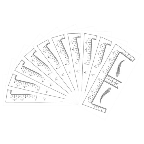 SOPOTUTU 10 Stück Teiliges Augenbrauen lineal aus Langlebigem Material Professioneller Augenbrauenformer für Frauen Präzise Positionierung und Symmetrisches Zeichnen Leicht und Handlich von SOPOTUTU