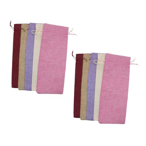 SOPOTUTU 10 Stück Teiliges aus Hochwertigen Drawstring Weinverpackungen aus Stilvolle Hüllen für Flaschen für Partys Hochzeiten und Feiern Natur von SOPOTUTU