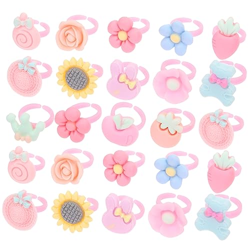 SOPOTUTU 100Stücke Ringe Cartoon Schmuckringe für Dress Up Spiele und Partyüberraschungen Vielseitig Einsetzbar oder Souvenirs von SOPOTUTU