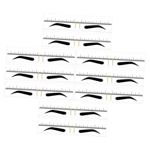SOPOTUTU 10Stücke Augenbrauen Lineal Transparentes Messgerät für Symmetrische Augenbrauen Wiederverwendbare Schablonen für Augenbrauen Make Up Tool für Damen von SOPOTUTU