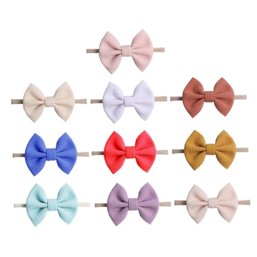 SOPOTUTU 10stücke Stirnband Mit Schleife Elastisches Nylon-kopftuch Haarband Für Neugeborene Kopfschmuck Partyzubehör Lichtecht Verformungsbeständig Sanft Und Leicht von SOPOTUTU
