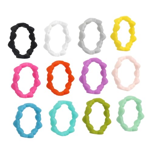 SOPOTUTU 12 Stück Teiliges Silikonring Farben Atmungsaktive Kratzfeste Finger Zehenringe Hitzebeständig Vielseitig als Sport Hochzeitsbands für Damen und Herren von SOPOTUTU