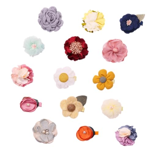 SOPOTUTU 15 Stück Teiliges Haarklammer mit Bunten Blumen Rutschfest und Komfortabel Süßer Haarschmuck für Mädchen und Frauen Vielseitig für Alltag und Besondere Anlässe Geeignet von SOPOTUTU