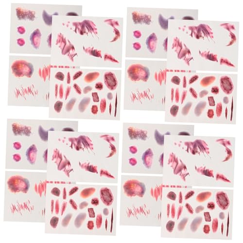 SOPOTUTU 16 Blatt Realistische Narben Tattoos Temporäre Horror Wundaufkleber für Gesicht und Körper Zombie Make Up Sticker für Cosplay Masquerade Halloween und Party von SOPOTUTU