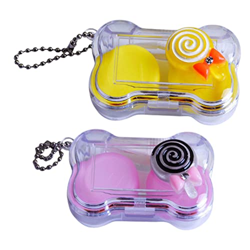 SOPOTUTU 2sätze Farbiger Kontaktlinsenbehälter Kontaktlinsenbox Linsenbehälter Für Reisen Kleiner Und Leichter Linsenbehälter Kontaktlinsen-aufbewahrungsbox Mit Augenlinsen-Organizer von SOPOTUTU