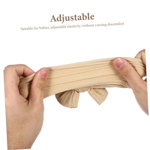 SOPOTUTU 2 Stück Haarband mit Schleife Elastisches Nylon Stirnband für Neugeborene und Kleinkinder Weiche Rutschfeste Haarschmuck Accessoires in Dunkel und Hellbraun Verstellbar und von SOPOTUTU