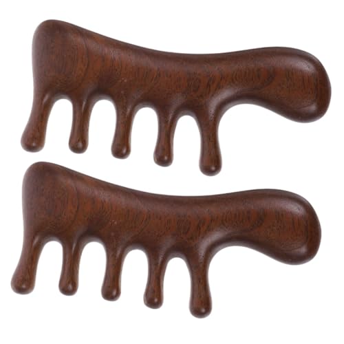 SOPOTUTU 2 Stück Holz Haarkamm mit Breiten Zähnen Antistatisch Sanfte Kopfhautmassage Entwirrt Schonend alle Haartypen Teiliges Kompakt und Leicht für Damen und Herren Geeignet von SOPOTUTU