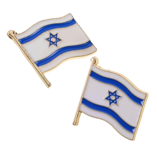 SOPOTUTU 2 Stück Israel Flaggen Anstecknadel Emaille Brosche Patriotisches Souvenir Leicht Tragbar für Feierliche Anlässe und Partys Kreatives Design für Männer und Damen von SOPOTUTU