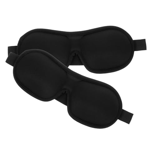 SOPOTUTU 2 Stück Memory Foam Schlafmaske Ergonomische Augenbinde für Damen und Herren Elastisches Band Lichtundurchlässig Bequem für Reise Büro Hotel und Nickerchen von SOPOTUTU