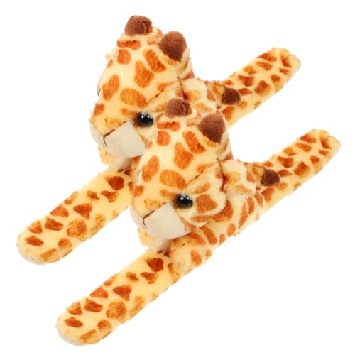 SOPOTUTU 2 Stück Plüsch Slap Armband Giraffe Kuscheltier Snap Wristband Party Favor von SOPOTUTU