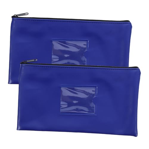 SOPOTUTU 2 Stück Reißverschluss und Klarsichtfenster für Schecks und Bargeld Praktischer mit Blankokartenhalter für Münzen und Dokumente von SOPOTUTU