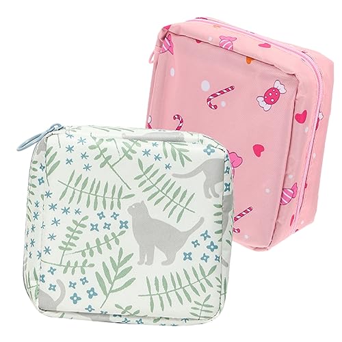 SOPOTUTU 2 Stück Teiliges Niedliche Periodentaschen mit Reißverschluss Tragbare und Praktische Hygiene Einlagen Aufbewahrungstaschen für Damen Multifunktionale Tampon und Slipeinlagen von SOPOTUTU