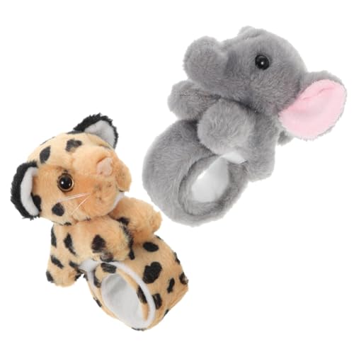 SOPOTUTU 2 Stück Teiliges Slap Armband mit Weichem Plüsch tiermotiv Bequemes Kratzfreies Klatscharmband für Mädchen und Jungen Einfach Anzulegen Lustiges Tierisches Handgelenksband von SOPOTUTU