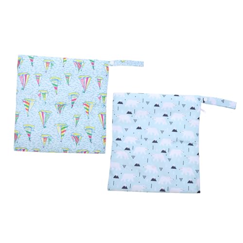 SOPOTUTU 2 Stück wasserdichte Windel Aufbewahrungstasche Wiederverwendbare Wet Dry Bag für Windeln Kindergarten Reise Organizer mit TPU Material und Reißverschluss von SOPOTUTU