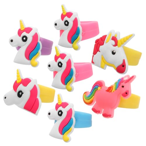 SOPOTUTU 20 Stck Teiliges Einhorn Ringe für Mädchen Weiche Silikon Kinderfingerringe Leichte Langlebige und Sichere Schmuckaccessoires als Geburtstags Mitgebsel und von SOPOTUTU