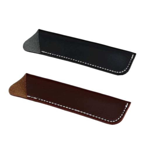 SOPOTUTU 2stücke Pu-Leder Stiftetui Schwarz Und Braun Wasserabweisender Pen Holder Für Büro Schule Und Konferenzen Zum Organisieren Von Stiften Ausweisen Und Karten von SOPOTUTU