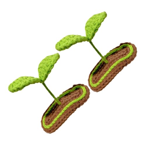 SOPOTUTU 2stücke Teiliges Knitted Sprout Haarspangen Süße Vielseitige Pflanzen-haarclips Für Mädchen Und Damen Festival-accessoire Für Einen Frischen Look von SOPOTUTU
