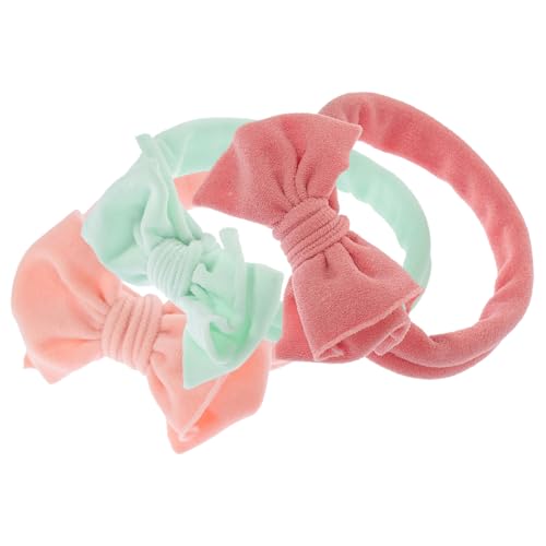 SOPOTUTU 3 Stück Babyschleifen Stirnband Elastisches Nylon Kopfbedeckung für Neugeborene Dekoratives Party Haarband für Mädchen Hautfreundlich und Markenfrei von SOPOTUTU
