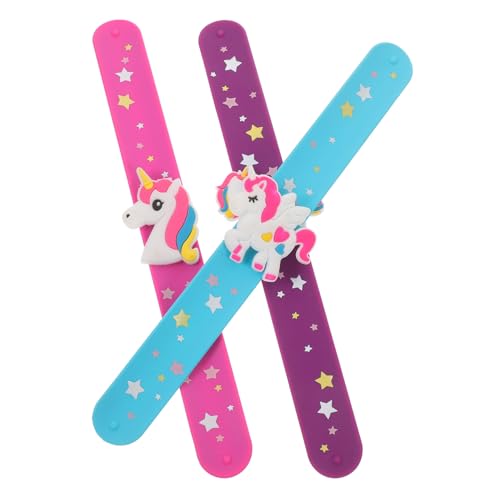 SOPOTUTU 3stücke Teiliges Einhorn Snap Armband Für Mädchen Slap Bracelets Blau Und Party- Und Mitgebsel Für Geburtstagsfeiern Bastelspielzeug Für Mädchen von SOPOTUTU