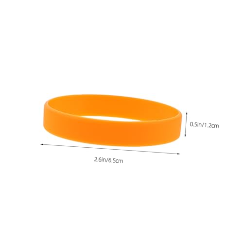SOPOTUTU 48 Stück Orangefarbene Silikonarmbänder Leere Blanko Armbänder Sportarmbänder Silikonarmband Armband Konzert Club Armbänder Sportarmbänder Party Silicagel von SOPOTUTU
