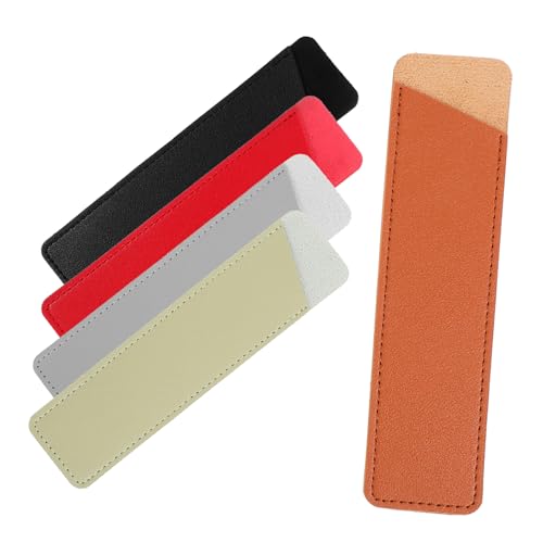 SOPOTUTU 5 Stück Teiliges Leder Stifteetui Kompakte Federmäppchen aus Echtem Leder Leicht und Tragbar Vielseitiger Stiftschutz für Füller Kugelschreiber und Büro Stilvoll und Robust für von SOPOTUTU