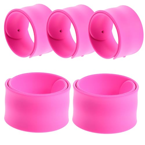 SOPOTUTU 5 Stück Teiliges Slap Armbänder aus Langlebigem Silikon Leichte Farbige Klatscharmbänder mit Glatter Oberfläche Kompakte für Party Mitgebsel und Alltag Robust und Reißfest von SOPOTUTU