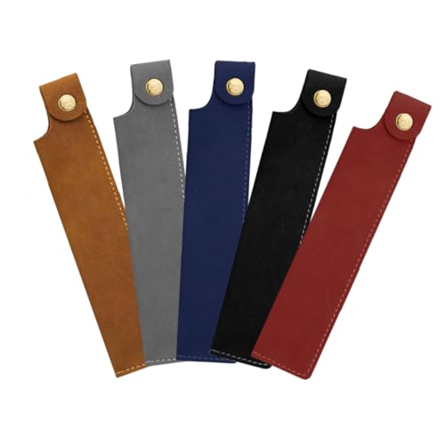 SOPOTUTU 5stücke Teiliges Retro Pu Leder Stiftetui Wasserdichtes Und Langlebiges Schreibgerät Für Büro Und Schule Elegante Stifthülle Für Männer Und Frauen Vintage Design Komfortabel von SOPOTUTU