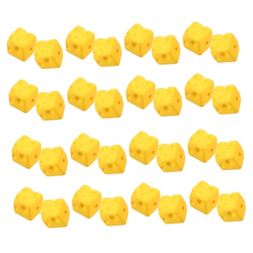 SOPOTUTU 50 Stück Mini Käse Charms mit Geradem Gebackenes Lack Finish Leichte DIY Schmuckperlen für Armband Halskette Handykette Schlüsselanhänger und Basteldekoration von SOPOTUTU