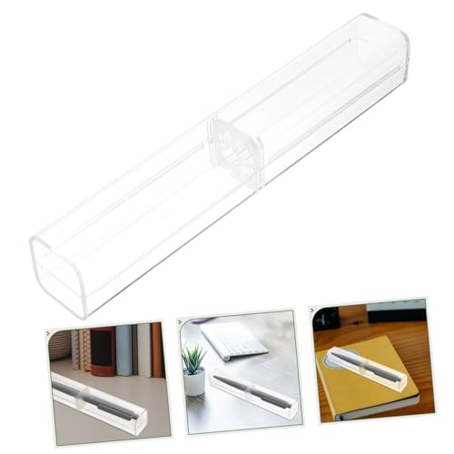 SOPOTUTU 50 Stück Teiliges Transparentes Stifte etui Handlich Leicht Stabil mit Sicherem Verschluss für Schreibwaren Aufbewahrung und Organisation für Unterwegs und Büro Geschenkbox von SOPOTUTU